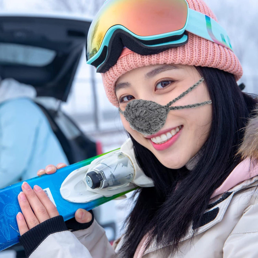 Outdoor-Nasenwärmer Frostschutz-Nasenschutz Ausserhalb Reiten Gehen Nasenschutz (Grau)