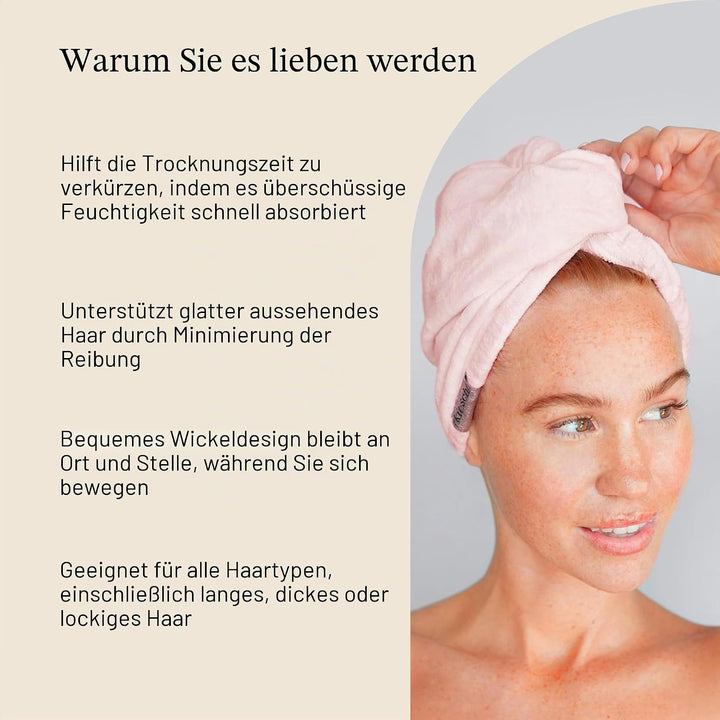Kitsch Mikrofaser-Haarhandtuch – schnell trocknende lockige Haarwickel für Frauen nasses Haar,Mikrof