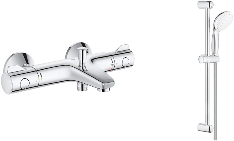 Grohe Grohtherm 800 Thermostate (Thermostat-Wannenbatterie, DN 15) chrom, 34567000 & Tempesta 100 Br