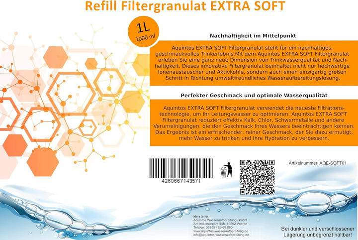 Refill Filtergranulat Ersatz für BWT soft und Aarke Pure Clean + Taste EXTRA SOFT Filtergranulat von