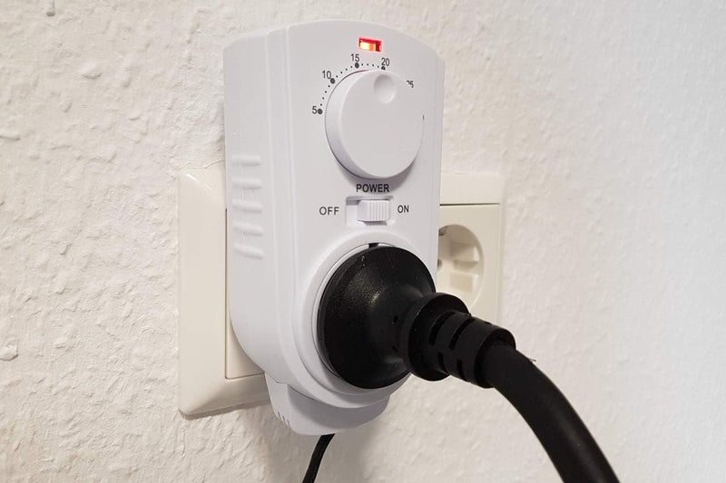 Analoges Steckdosen Thermostat 230V mit externem Fühler und langem Kabel, Zur Steuerung für Heiz und