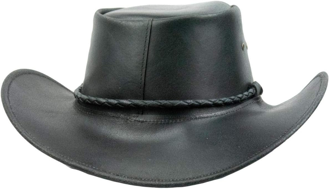 Black Jungle Kimbolton Lederhut, Westernhut, Australienhut, Cowboyhut M Schwarz, M Schwarz