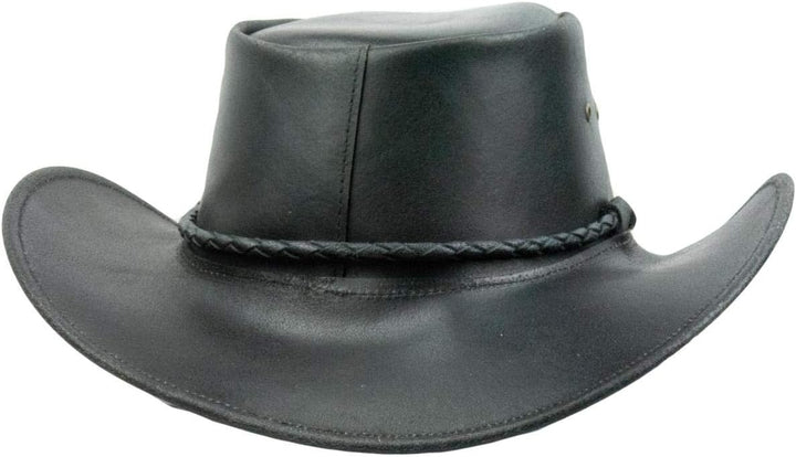 Black Jungle Kimbolton Lederhut, Westernhut, Australienhut, Cowboyhut M Schwarz, M Schwarz