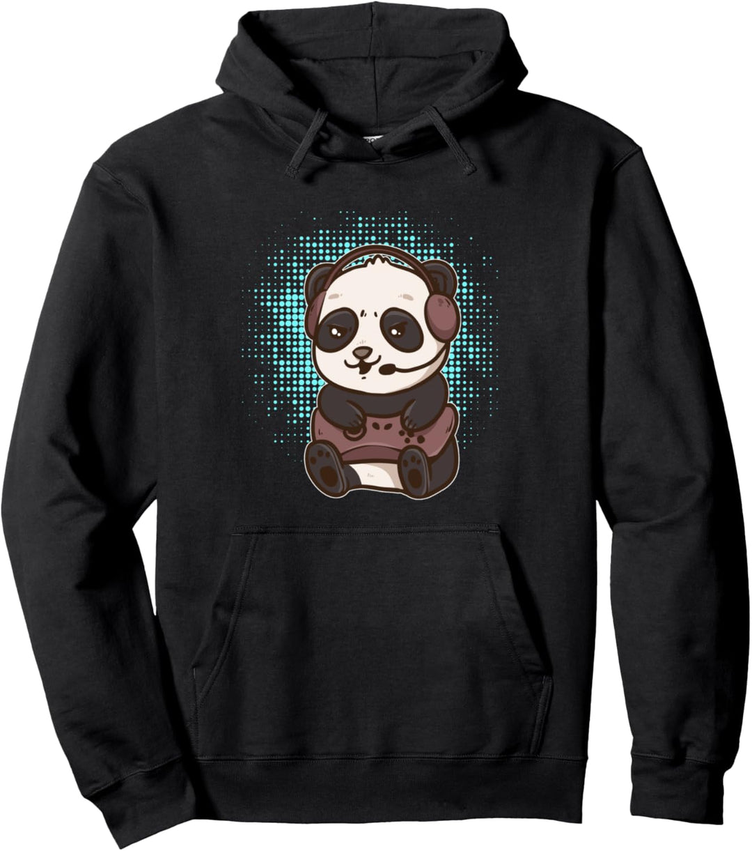Niedlicher Gaming Panda Pullover Hoodie