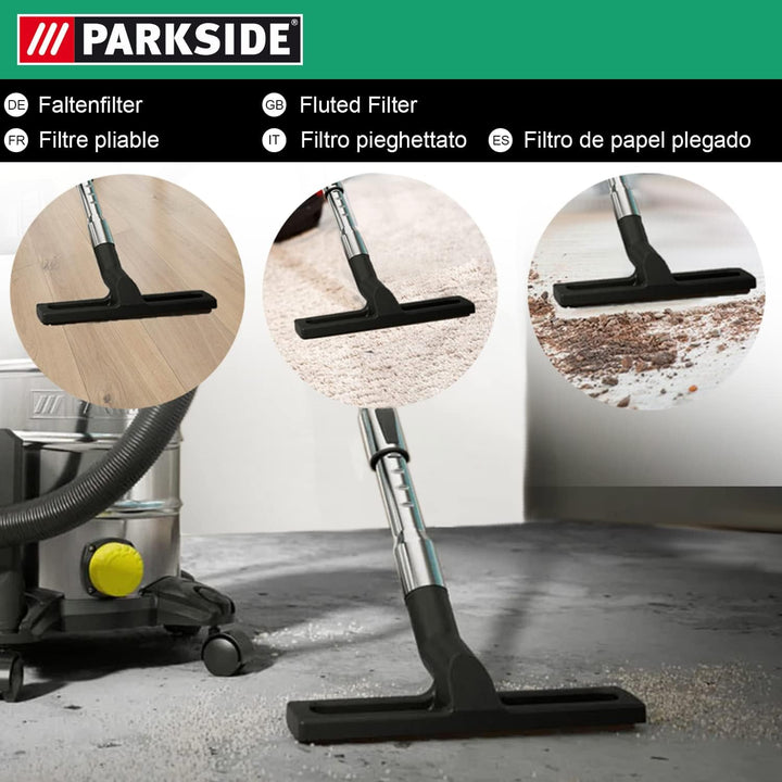 Original Parkside Faltenfilter mit Bajonett Deckel für Nass Trocken Sauger PNTS 1300 C3 IAN 102791,