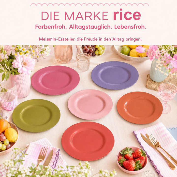 ReWu Melamin Teller 6er Set bunt, Essteller 25 cm | Essteller, BPA-frei, Essteller