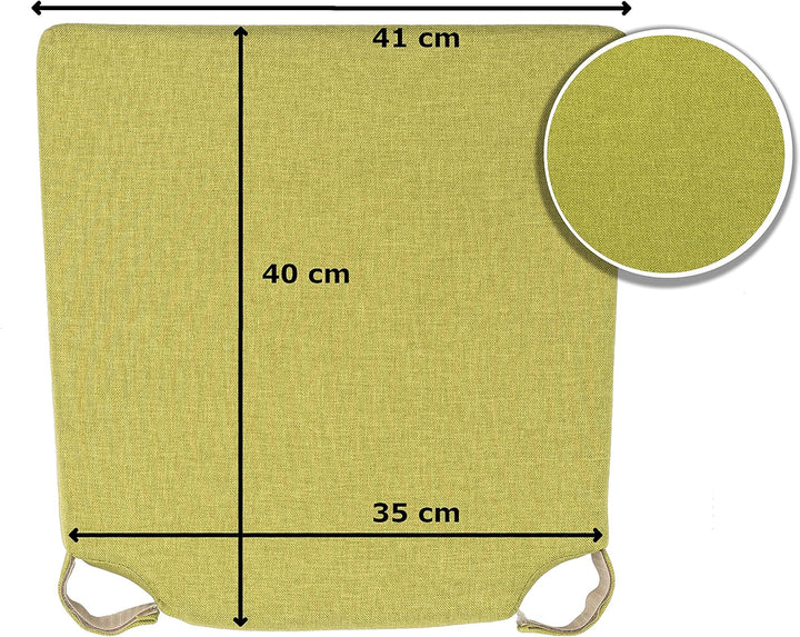 sunnypillow 4er Set Stuhlkissen mit Klettverschluss Polsterauflage Auflage für Stühle - Indoor/Outdo