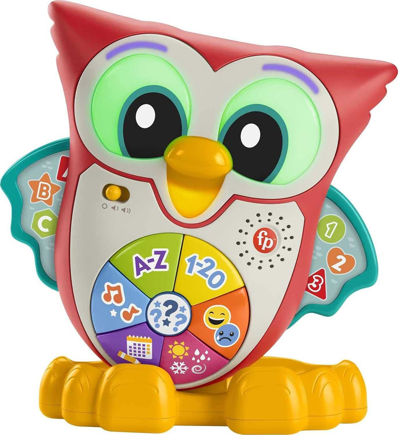 Fisher-Price - BlinkiLinkis Schlaue Eule, Italianische Version, interaktives Lern-Spielzeug mit Musi