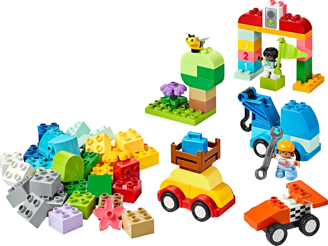 LEGO DUPLO Classic Steinebox Autos und LKWs, Spielset mit Fahrzeugen für Kleinkinder ab 1.5 Jahren,