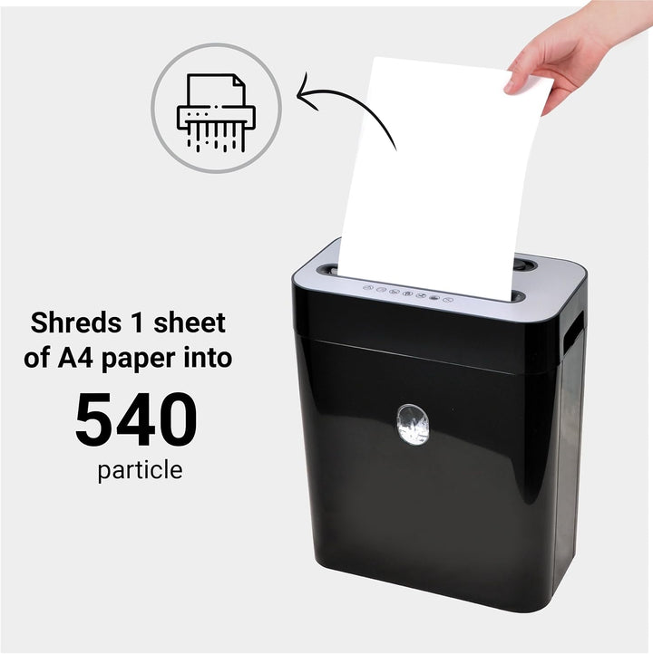 DESQ® Aktenvernichter | 10 Blatt | 4 x 29 mm | P-4 | 18 Liter | Hohe Schreddergeschwindigkeit