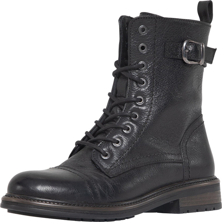 John Doe - Jackie Damen High Heel Motorradstiefel Schwarz Schwarz 38 | Leder Schwarz 38 EU, Schwarz