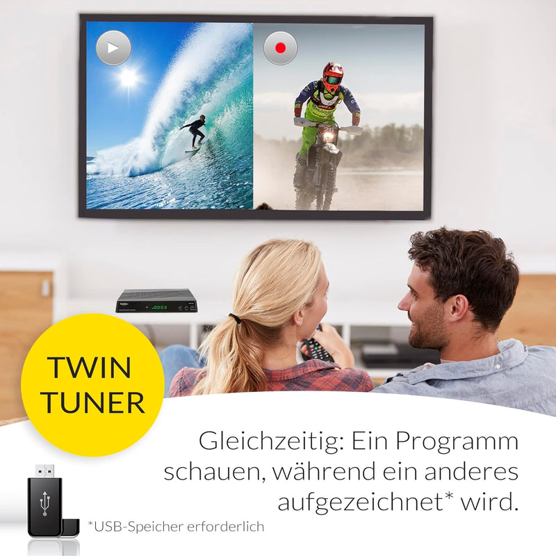 XORO HRS 9194 - DVB-S2 FullHD Satelliten Twin Receiver, PVR Ready - 2 Aufnahmen gleichzeitig möglich