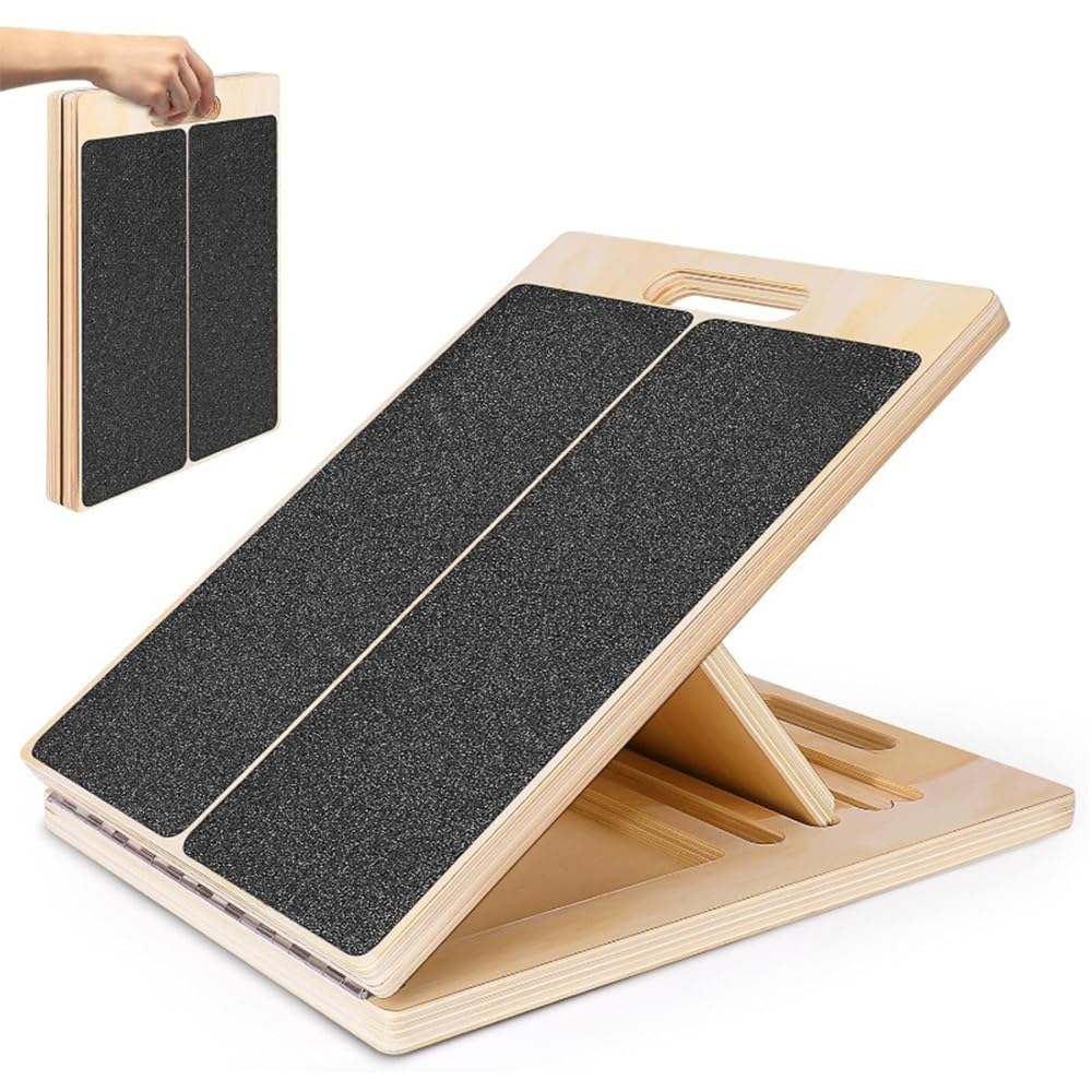 Schrägbrett, Wadendehner, Balance Board aus Holz, Slant Board, Einstellbarer Anti-Rutsch Geneigte Sc