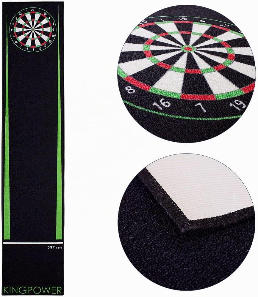Kingpower Dartteppich mit Abwurflinie, Dart Zubehör mit Motiv, Dartmatte mit Oche, pflegeleichter Te