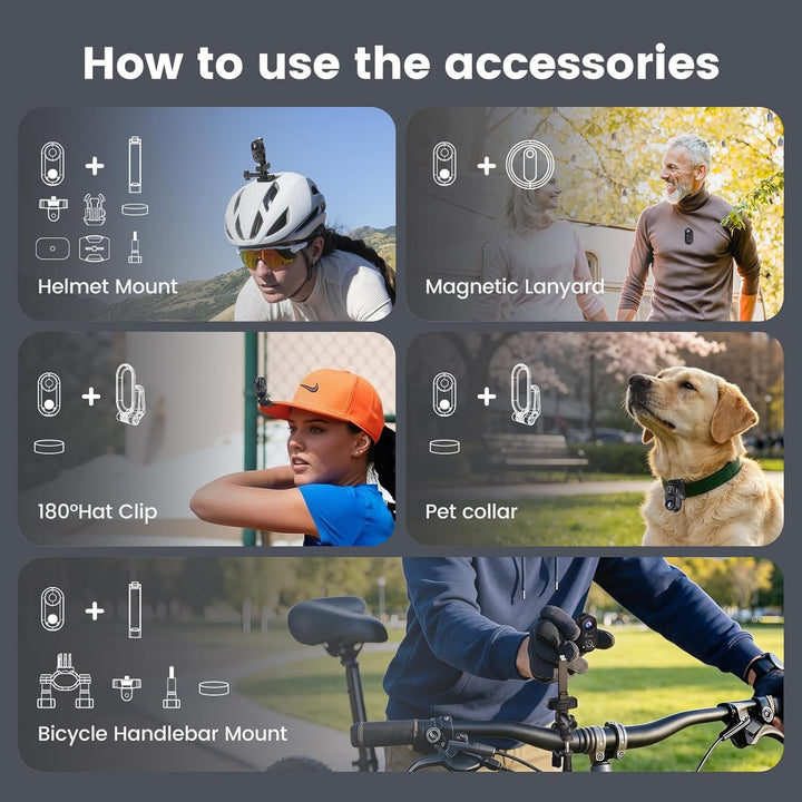4K Mini Action Cam - 20MP Mini-Körperkamera, Magnetische Bodycam Action-Kamera im Daumengrossen Form