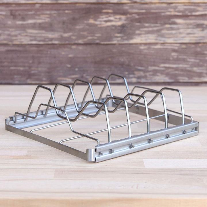 TAINO Spare-Ribs-Halter Edelstahl Rippchen-Halter Grill-Zubehör klappbar 24 x 23cm Grillkorb