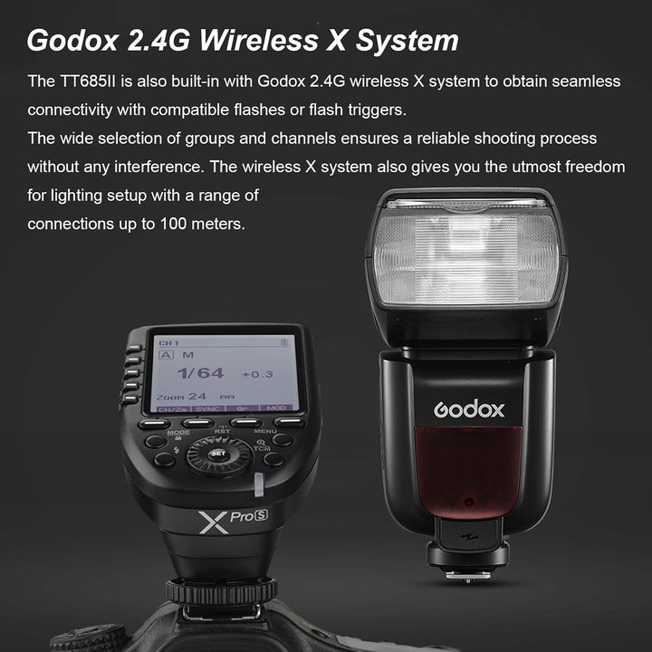 Godox TT685II-S TT685II S Kamera Blitzgerät für Sony, 2,4 G Wireless HSS GN60 Blitzgerät Kompatibel