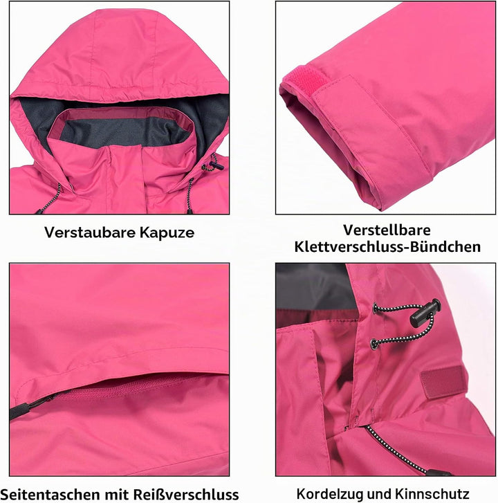 Little Donkey Andy Damen wasserdichte Regenjacke Leichte atmungsaktivem Regenjacke für Outdoor-Windb