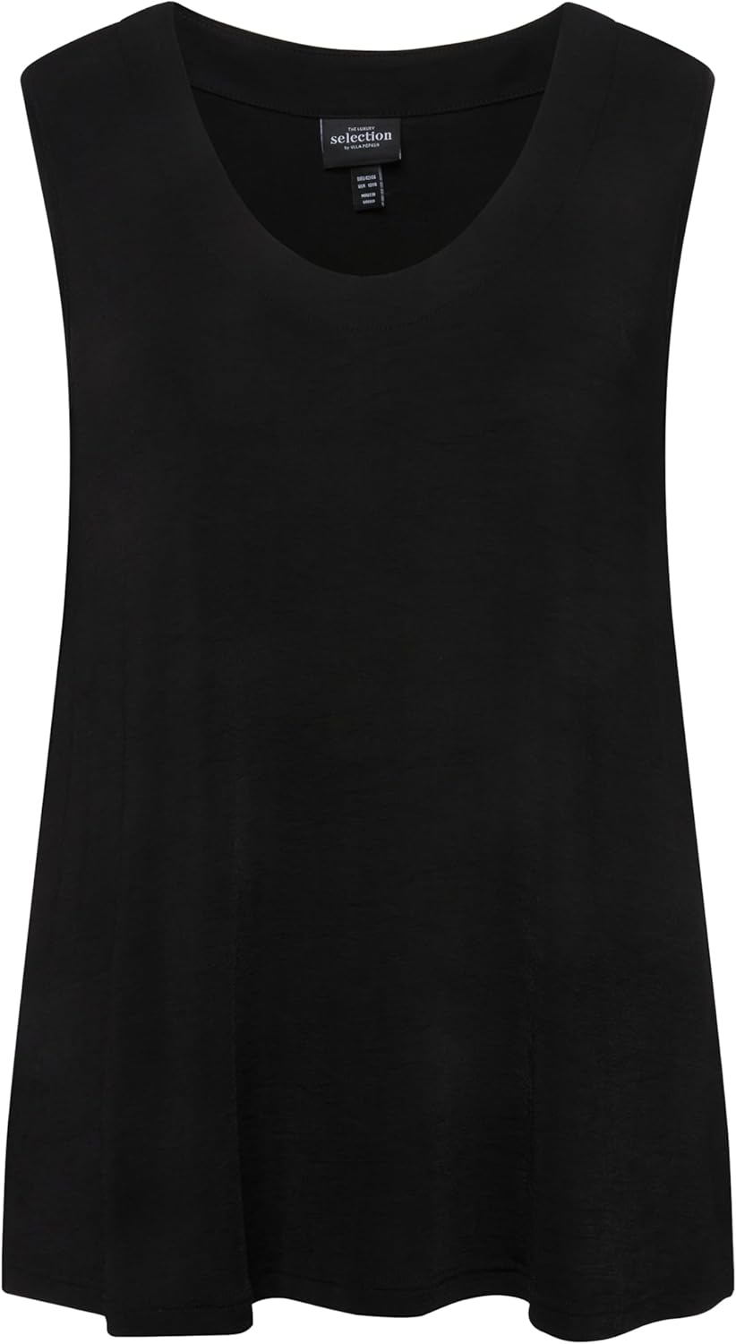 Ulla Popken Damen Slinkytop T-Shirt 46-48 Schwarz, 46-48 Schwarz
