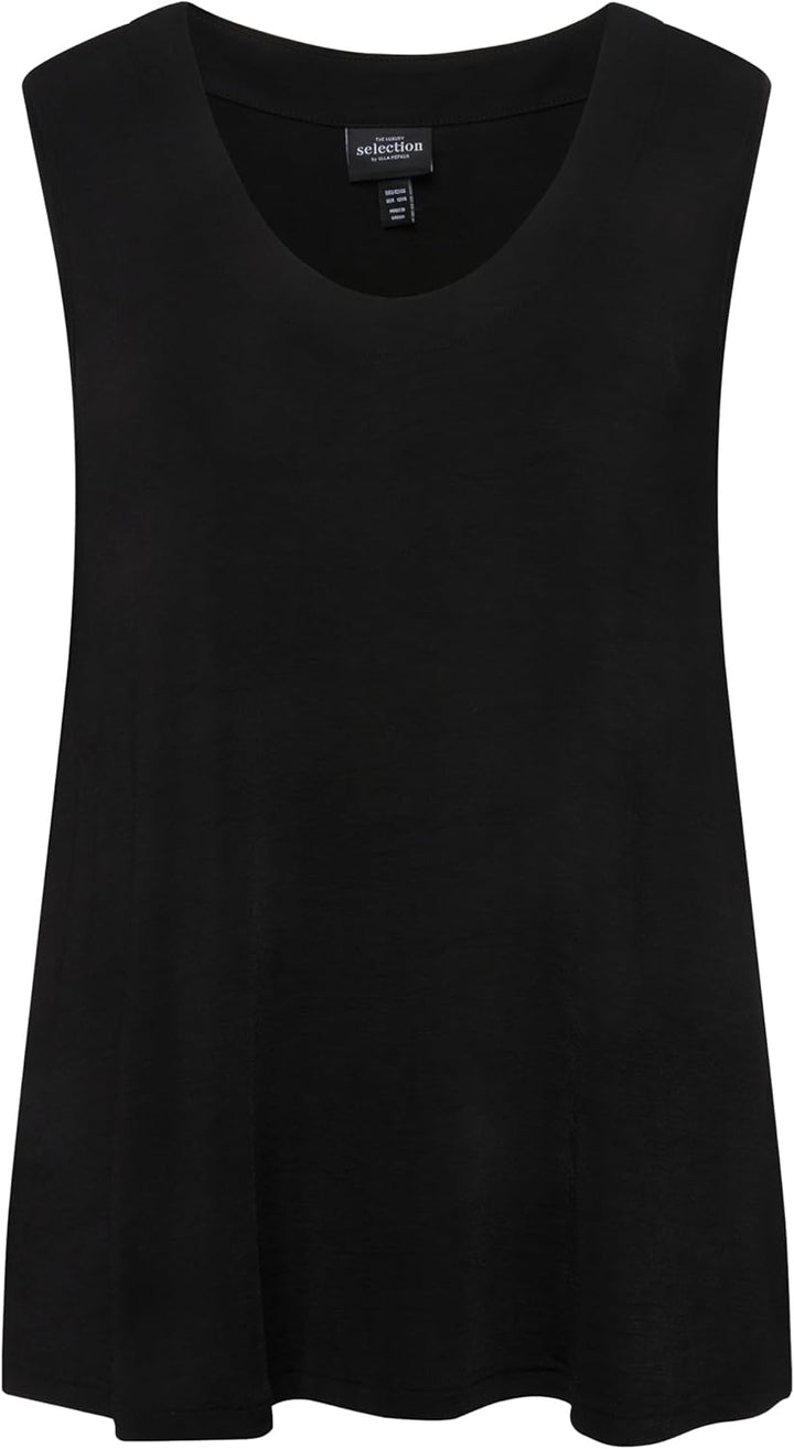 Ulla Popken Damen Slinkytop T-Shirt 46-48 Schwarz, 46-48 Schwarz