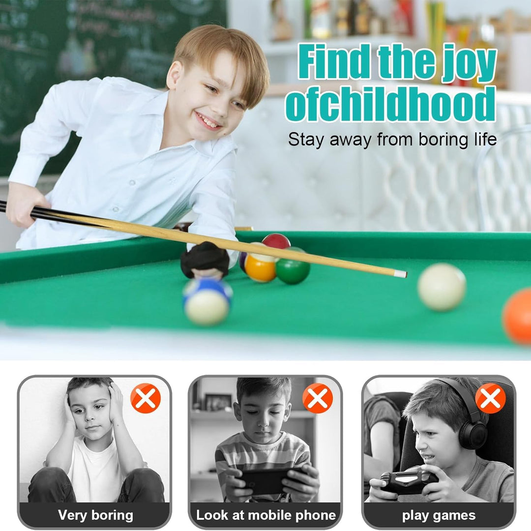 YRU 2 Stück Billard Pool Queue, Kinder Short Billard Rod 50-122 cm Snooker Tisch Queue Innen Esche H