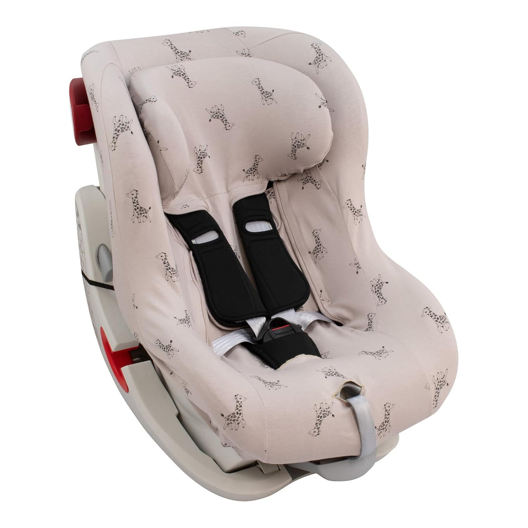 JYOKO Kids Universalbezug aus Baumwolle für Autositz, mit Kopf (Giraffe), Giraffe