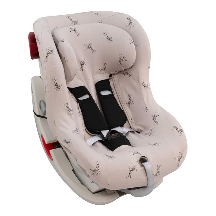 JYOKO Kids Universalbezug aus Baumwolle für Autositz, mit Kopf (Giraffe), Giraffe