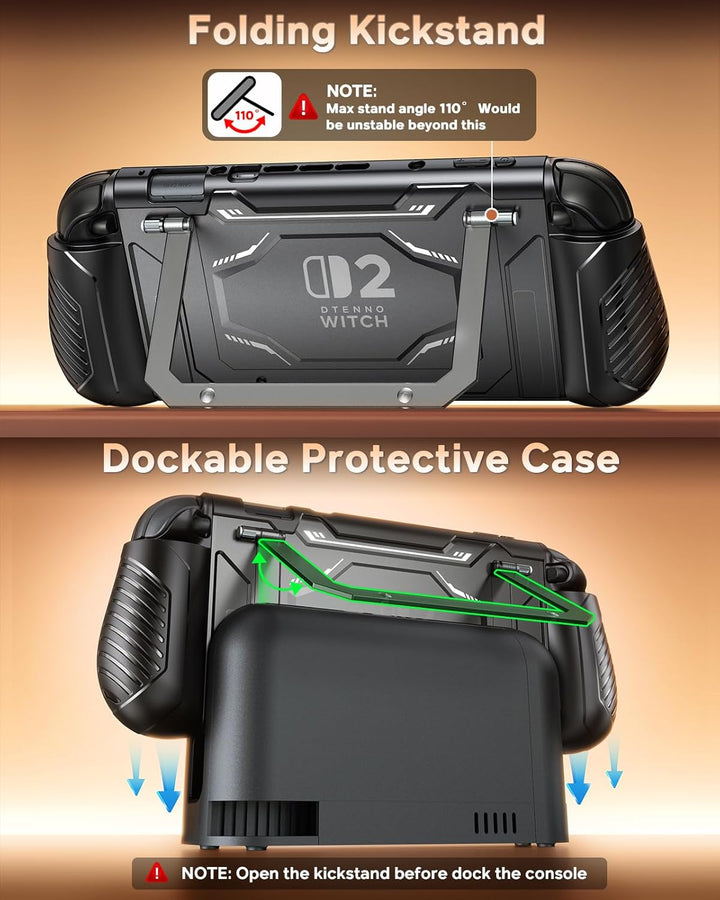 FYOUNG Andockbare Schutzhülle für Nintendo Switch 2, [Schutz in Militärqualität] Abnehmbare Ergonomi