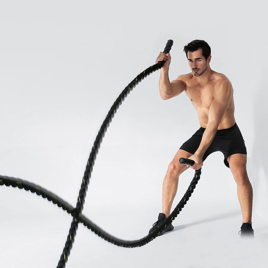 Rayline Trainingsseil Battle Rope Sportseil Tau 15m Training-Fitness-Bodybuilding-Gymnastik-Aerobic-