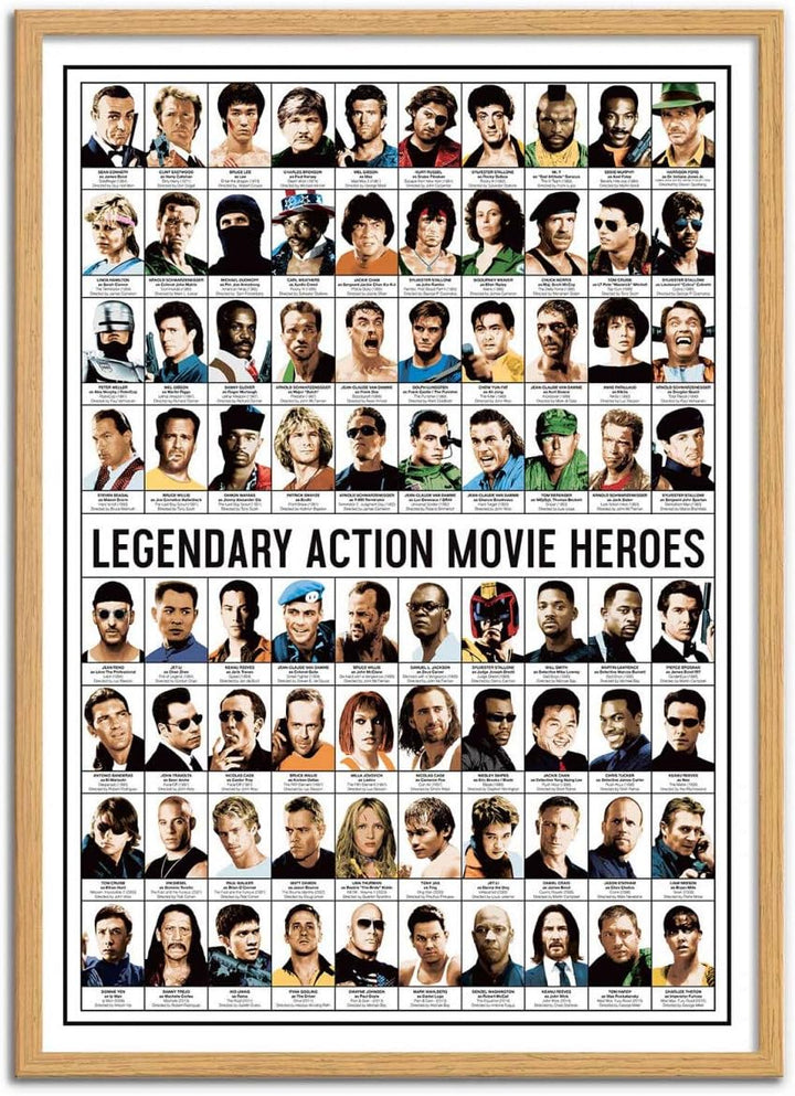 Wall Editions Art-Poster - Legendary Action Movie Heroes - Olivier Bourdereau