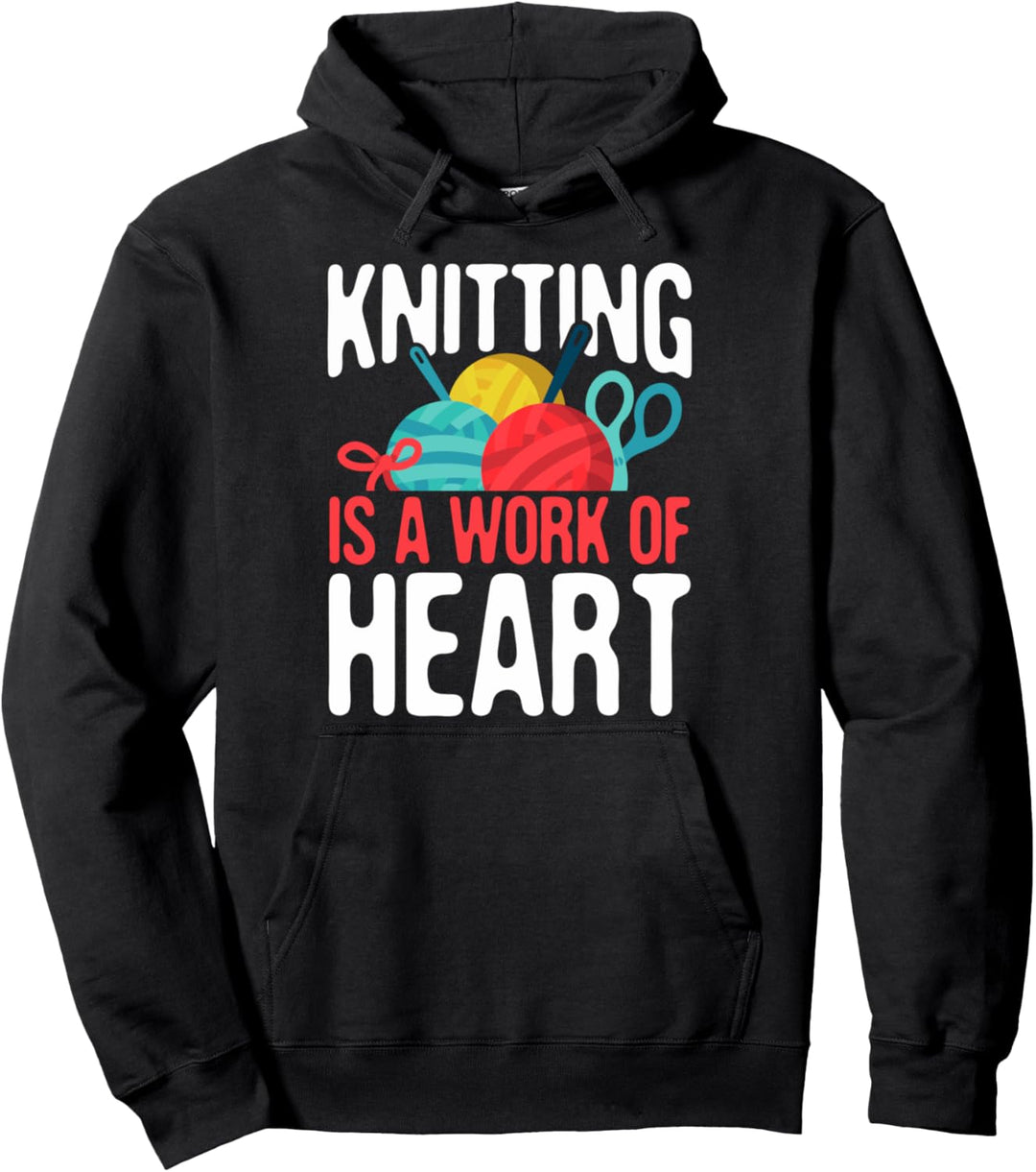 Stricken ist ein Werk des Herzens witziges Grafikdesign Pullover Hoodie