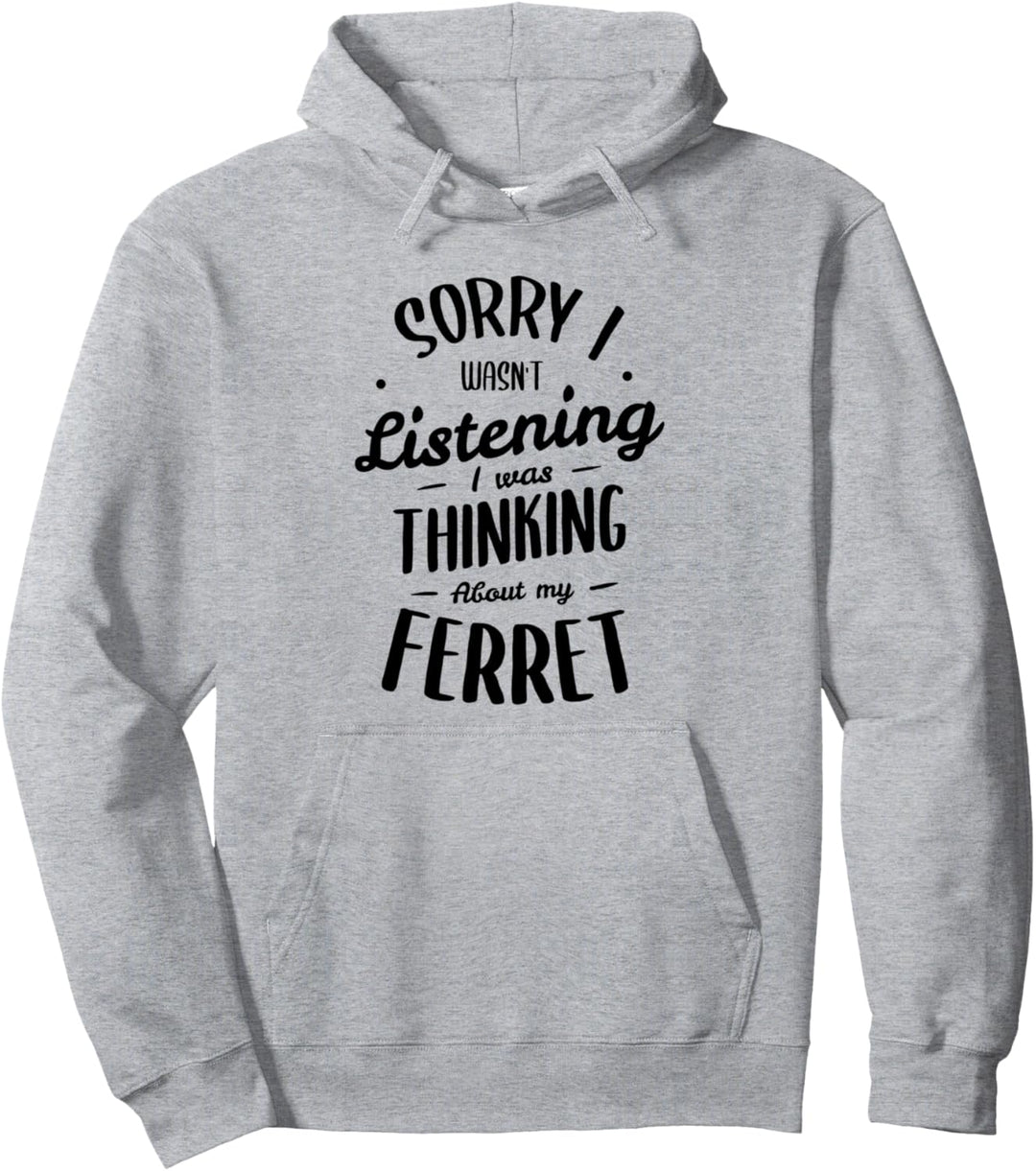 Nachdenken über Frettchen Ironisches Nagetier Pullover Hoodie
