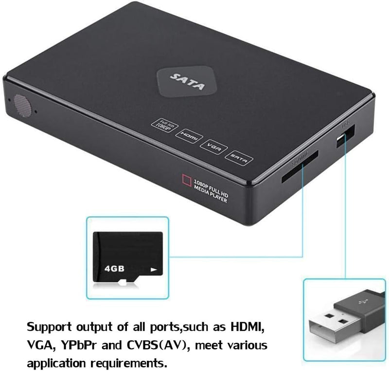 cersalt Einfach zu installierender Festplatten-Player, HDD-Media-Player, für ältere Menschen(Europäi