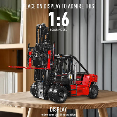 Mould King 17045 Technik Schwerlast-Gabelstapler, Modellbausatz für Erwachsene im Massstab 1:6 mit a