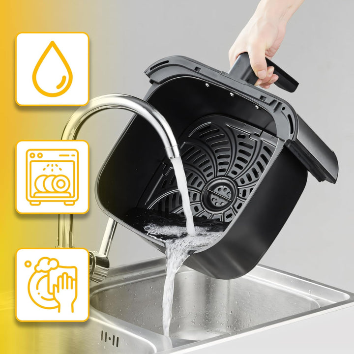 Retoo Heissluftfritteuse 8L 1800W Mit Digitalem Touchscreen, 10 Kochprogramme, Einstellbare Temperat
