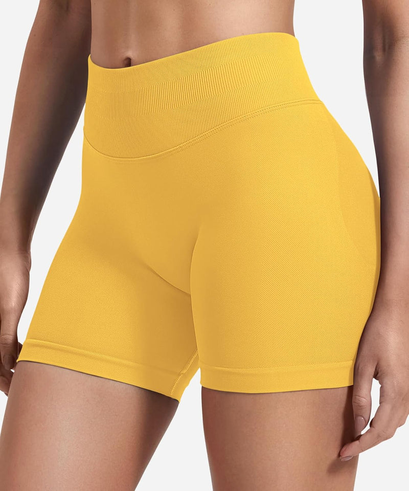 ZAAYO Damen Sport Shorts Workout Auswirkungen Shorts 4.5 "Scrunch Butt Lifting Gym Shorts Nahtlose B