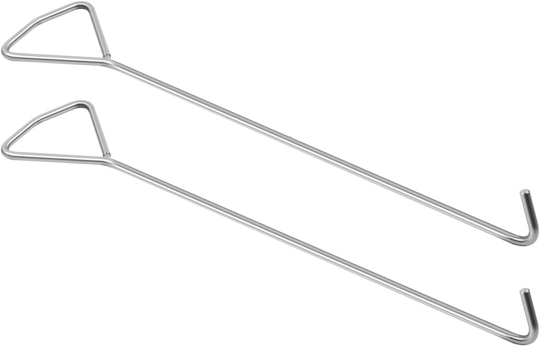 MaxAwe 2 Stk 100cm Edelstahl Kanaldeckelheber, Schachtdeckelhaken Schachthaken Kanalhaken Für Kanald