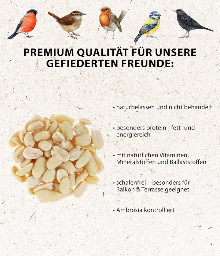 Dehner Natura Wildvogelfutter, halbe/ganze Erdnüsse, 10 kg halbe/ganze Erdnüsse 10 kg (1er Pack), ha