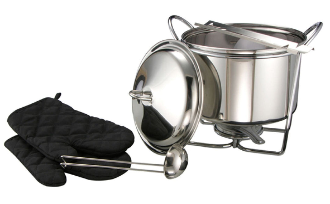 HI Feuerzangenbowle Set 7 teilig in Silber/schwarz, Edelstahl, 18 x 18 x 10 cm
