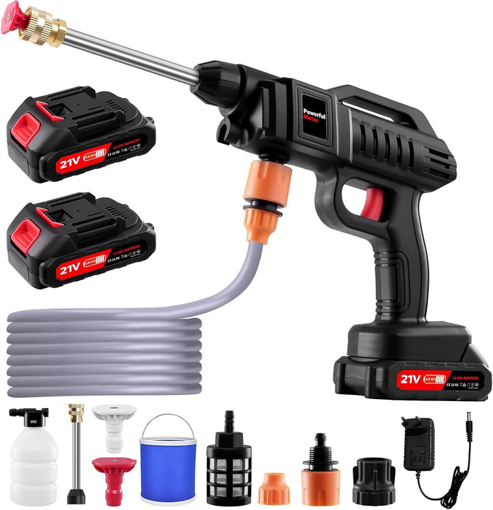 Hochdruckreiniger Akku 60 Bar und Ladegerät 1500W Jet Hawk Kabellose Hochdruckreiniger mit Düse und