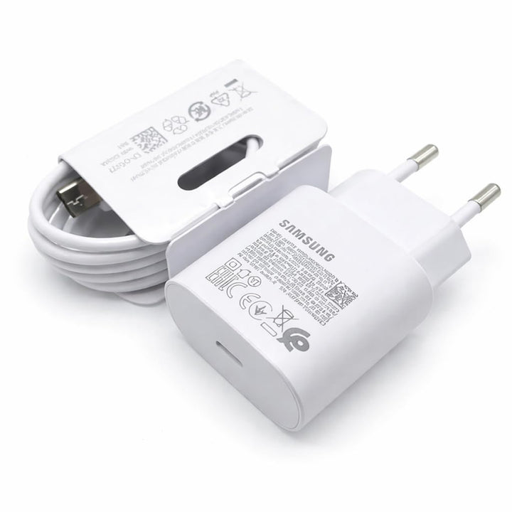OEM Samsung Ladegerät Original EP-TA800EWE 25W Schnellladung + Kabel EP-DG977BWE (Ladegerät + Kabel