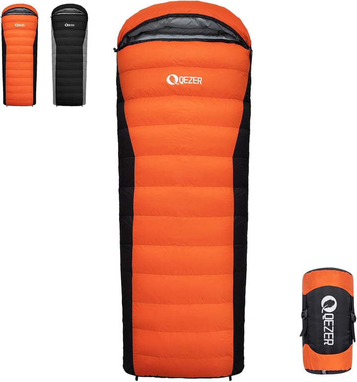 Daunenschlafsack,schlafsack kleines packmass , 600FP+ Premium-Daunen, 12°C bis -24°C, leicht und war