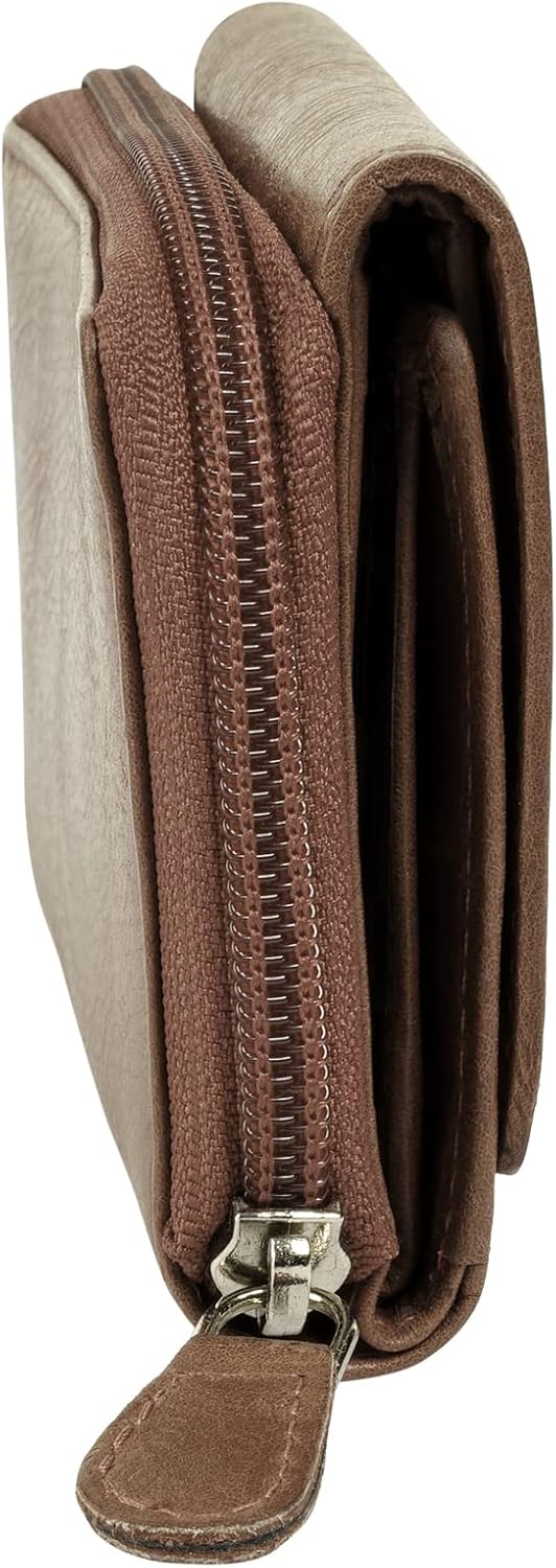 bruno banani kleine Geldbörse im Querformat Echt Leder Damen | RFID-Schutz, Clever konzipiert, Kompa