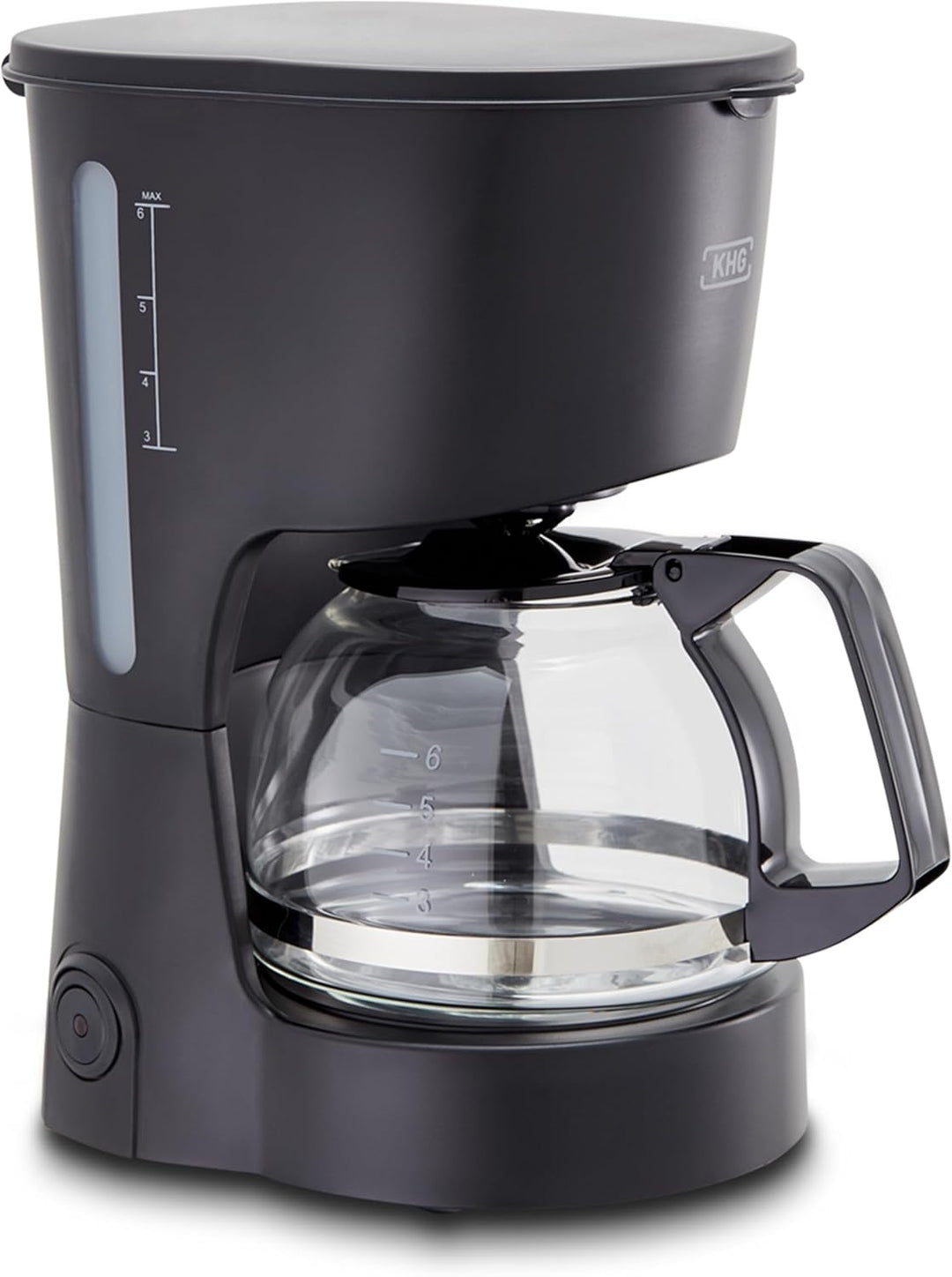 KHG Kaffeeautomat KA-127 (S) aus Kunststoff in schwarz, Kapazität für 5 Tassen, mit Glaskanne 600 ml