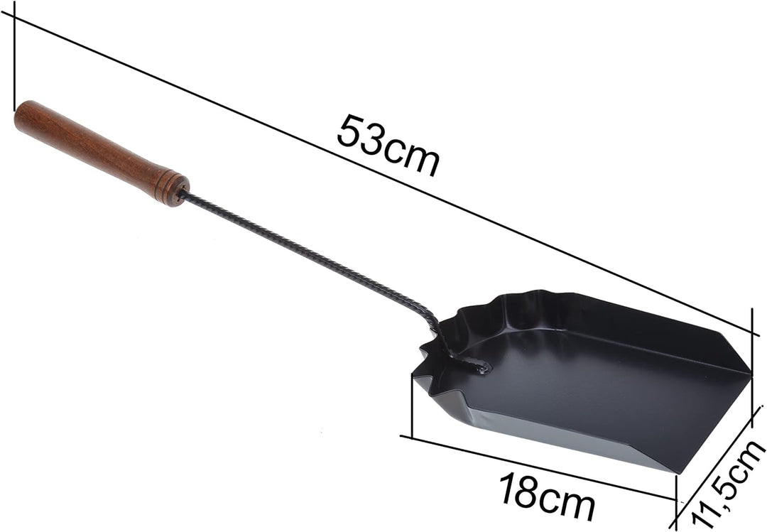 Aqbau® Kaminbesteck 4 tlg. I Kamingarnitur Schwarz Kaminzubehör Modern | Kamin Besteck | Kaminwerkze