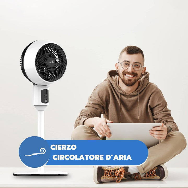 ARDES - Standventilator, leistungsstark, leise, 3 Flügel, 17 cm, oszillierend, mit verstellbarer Nei