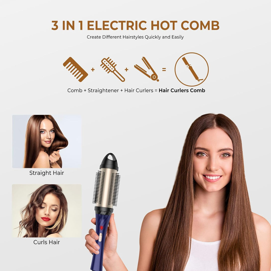 Thermal Brush 45mm, 3 IN 1 Lockenbürste Wärmebürste, Keramik-Turmalin Hot Brush Rundbürste，Heisse Bü