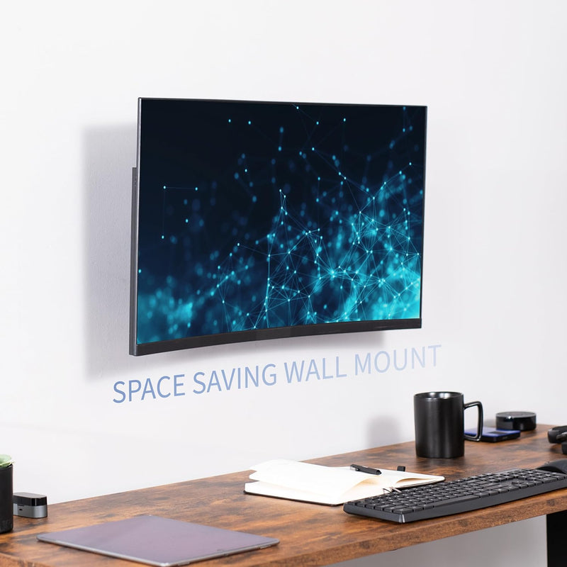 VIVO Höhenverstellbare 17 bis 32 Zoll Einzelmonitor Gelenk-Wandhalterung für stehende Workstations,