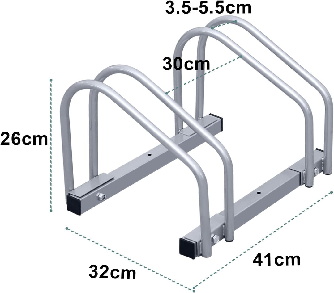 Ikodm 2 x 2er Fahrradständer im Set, Mehrfachständer für 2 Fahrräder 35-55 mm Reifenbreite Aufstells