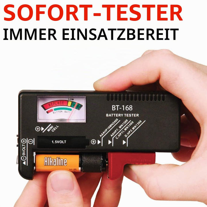 Batterie-Organizer, Aufbewahrungsbox mit Tester, hält 98 Batterien
